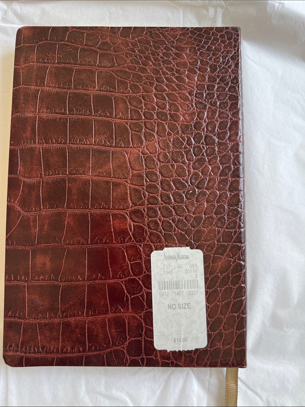 Croc-Embossed Brown Journal - Neiman Marcus Sticker